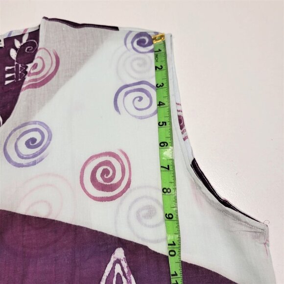 HANDPAINTED Batik Loose Fitting Sleeveless Cover Up Beach Top - One Size - NWOT - Picture 10 of 15